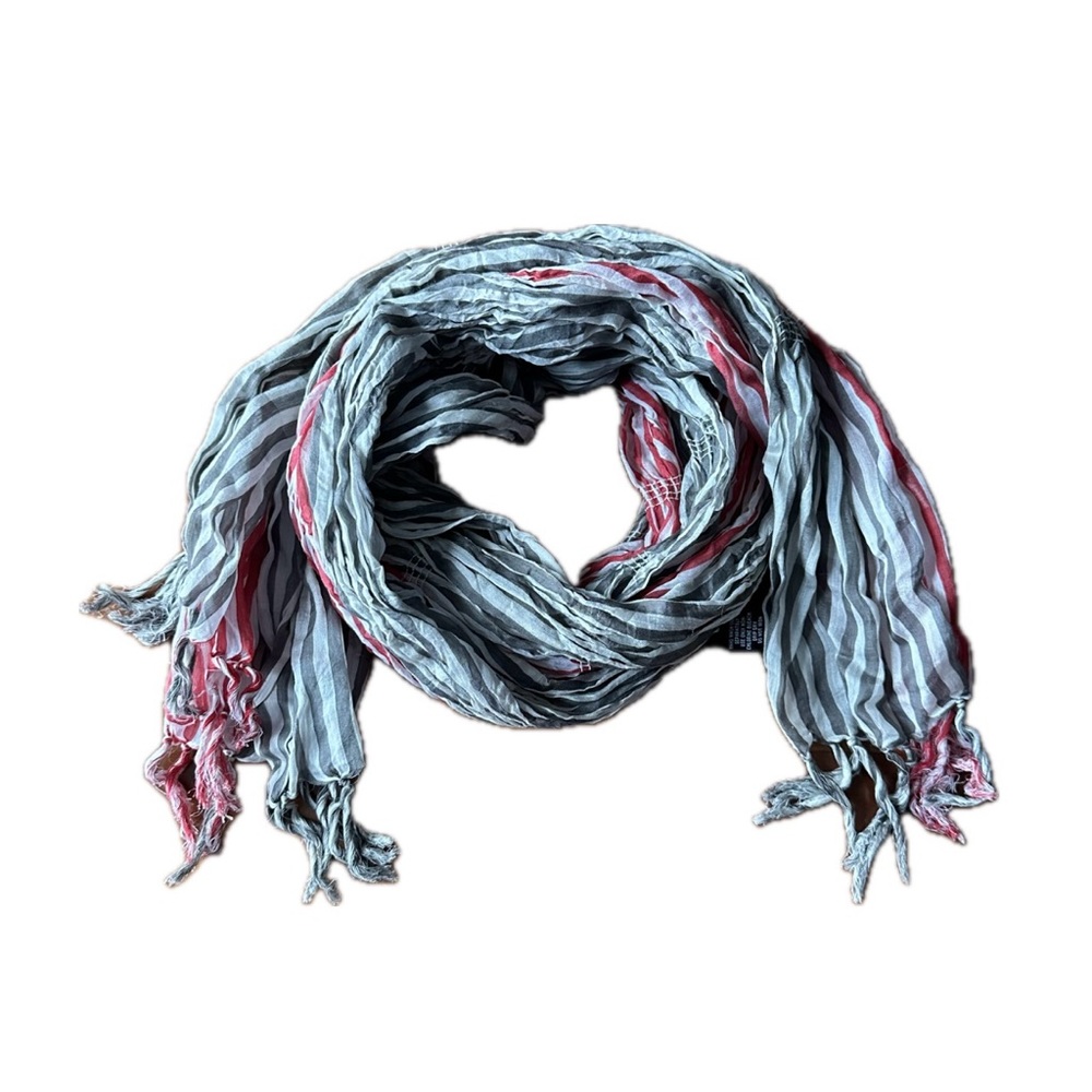 Dimri cotton & silk striped fringe scarf